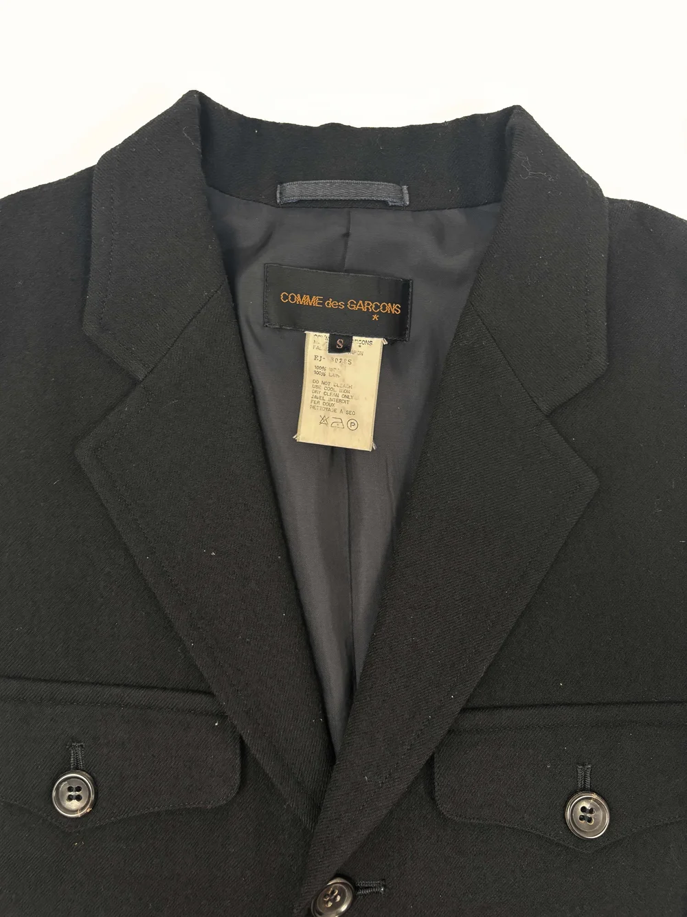 Comme des Garcons 80s cutout wrap jacket — JAMES VELORIA